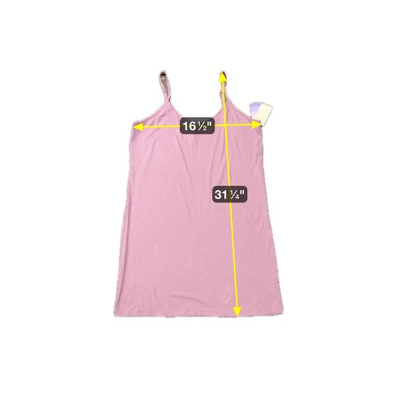 Stars Above NWT Beautifully Soft Ribbed Pink Slip Lounge Dress SZ XXL - Picture 8 of 9